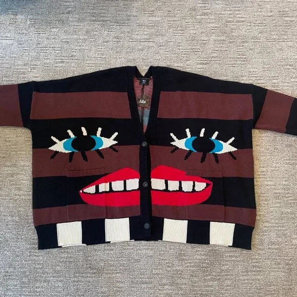 Dressed in LALA Here's To The Weirdos Oversized Cardigan NWT - Picture 2 of 5